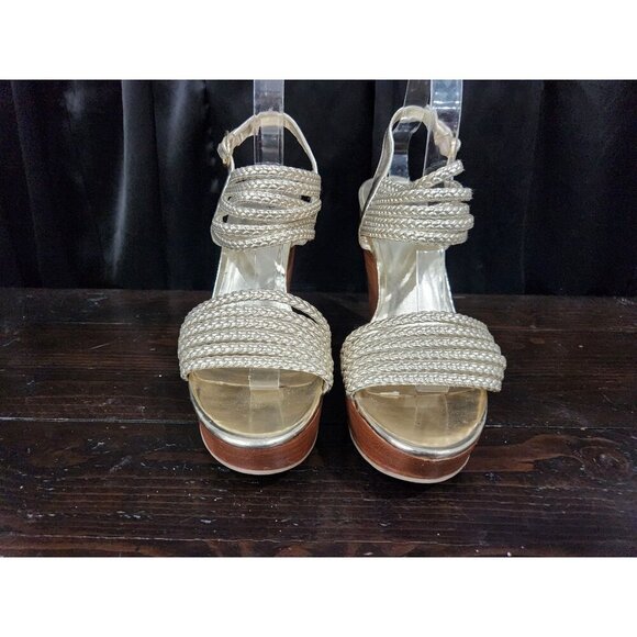 Kenneth Cole Reaction Bend Away Gold Wedge Sandals/Sz. 9M - Picture 5 of 9